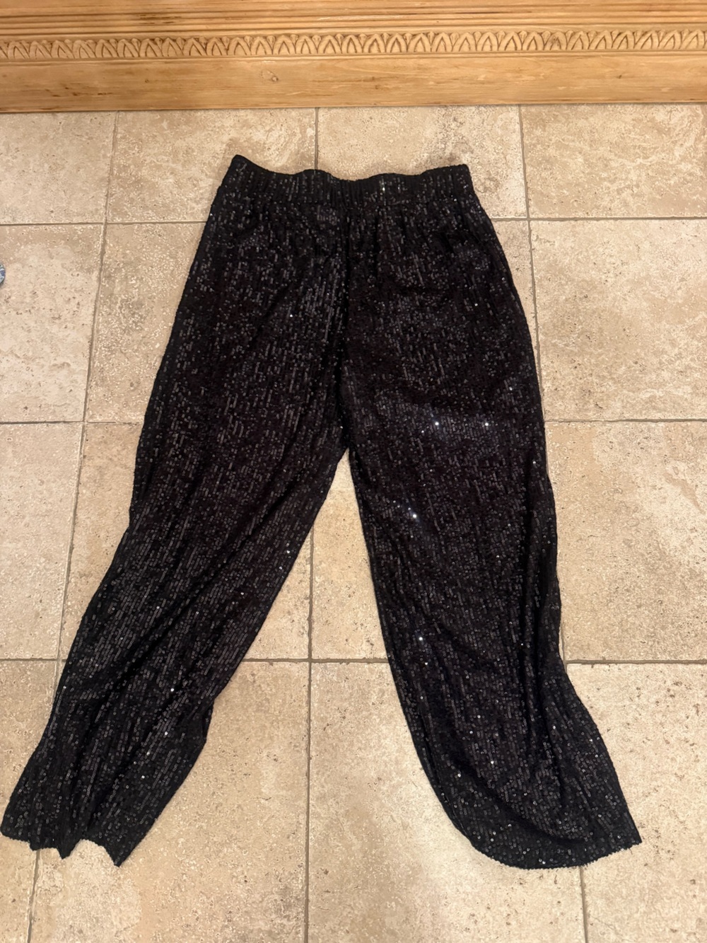 Maurices Black Sequin Wide Leg Pants